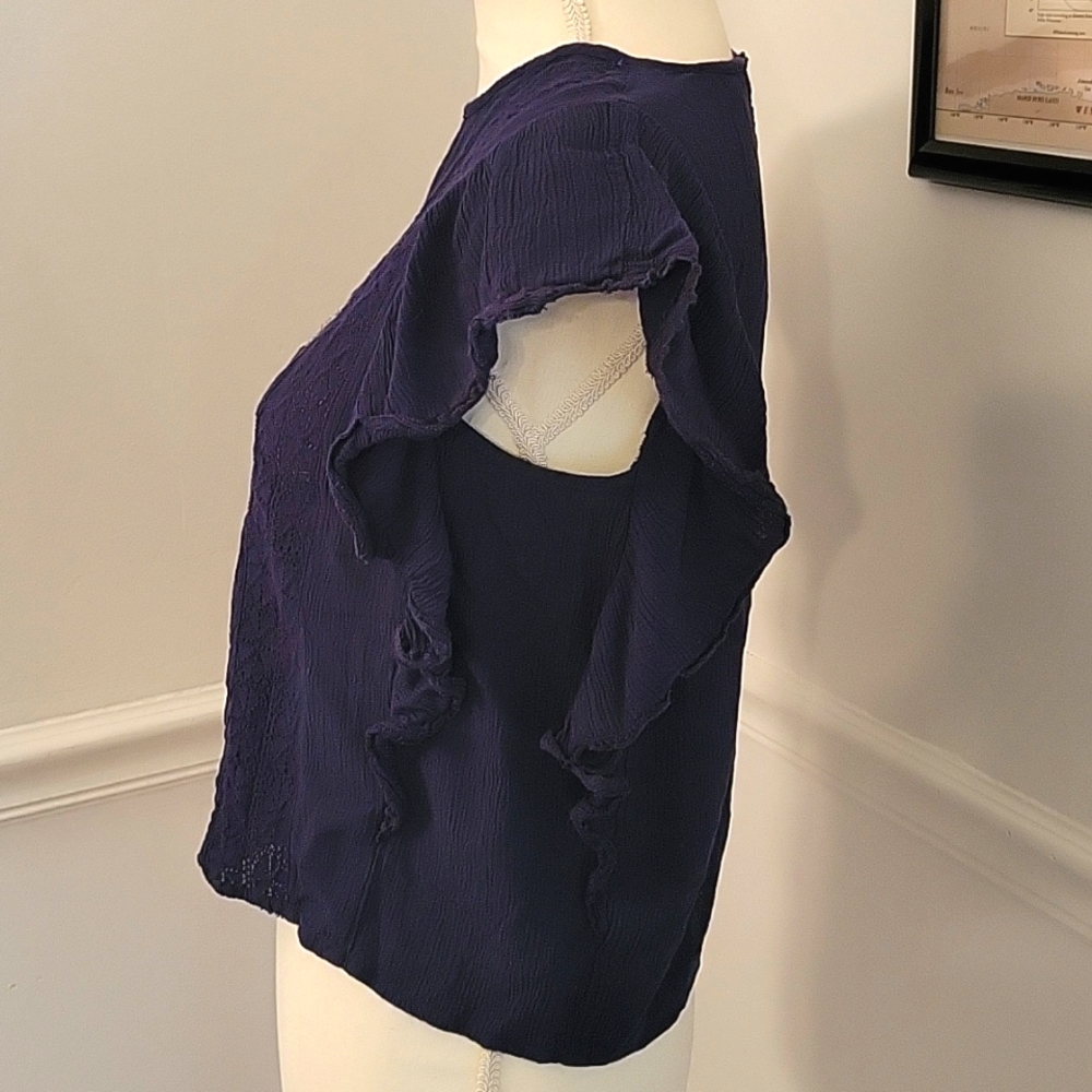 American‎ Eagle Sleeveless Top Navy Blue Women's Small - Picture 3 of 5